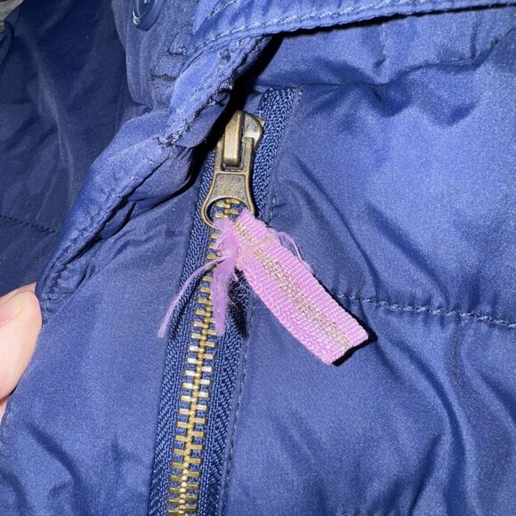 Boden Girls Sherpa-Lined Hooded Puffer Parka Coat Size 11-12Y Navy Blue Toggles - Picture 7 of 10